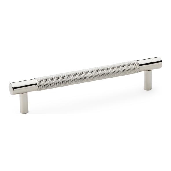 AW810-128-PN • 128mm c/c • Polished Nickel • Alexander & Wilks Brunel Knurled T-Bar Cupboard Handle